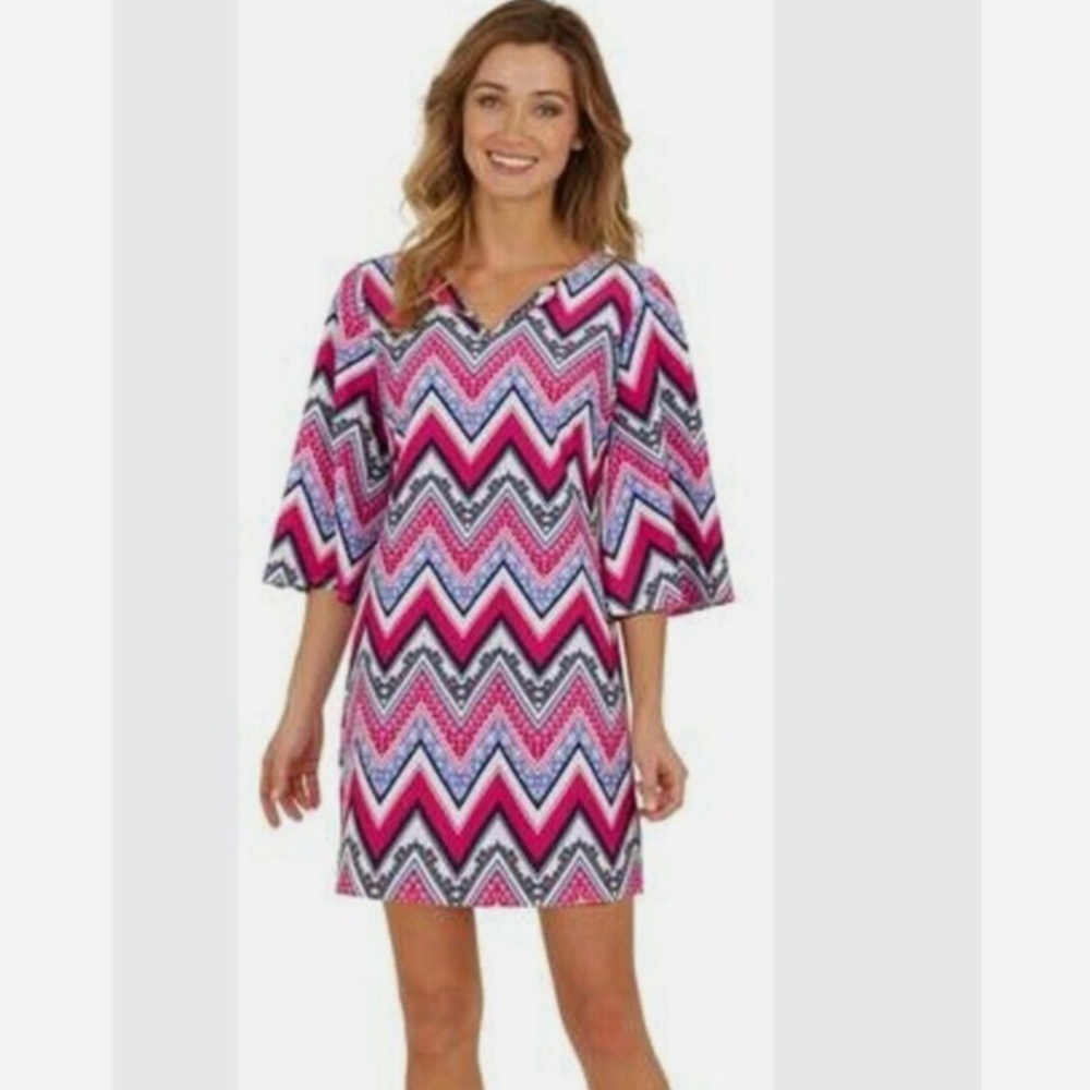 Jude Connally Bree Zig Zag Berry Dress NWT, Size S.